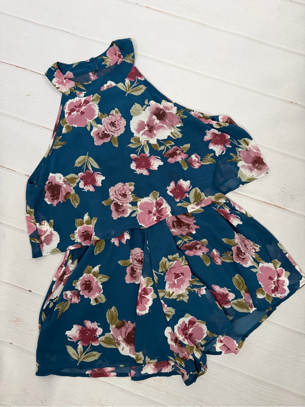 Altar'd State Floral Halter Romper Size Large